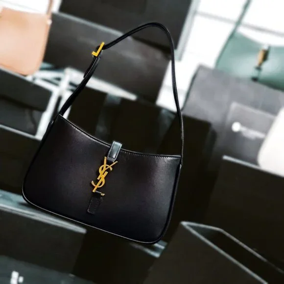 YSL HOBO BAG IN SMOOTH LEATHER NOIR - Picture 6 of 7